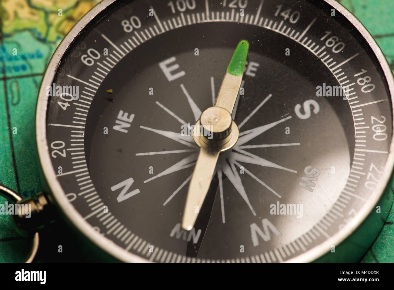 compass on the world map Stock Photo - Alamy