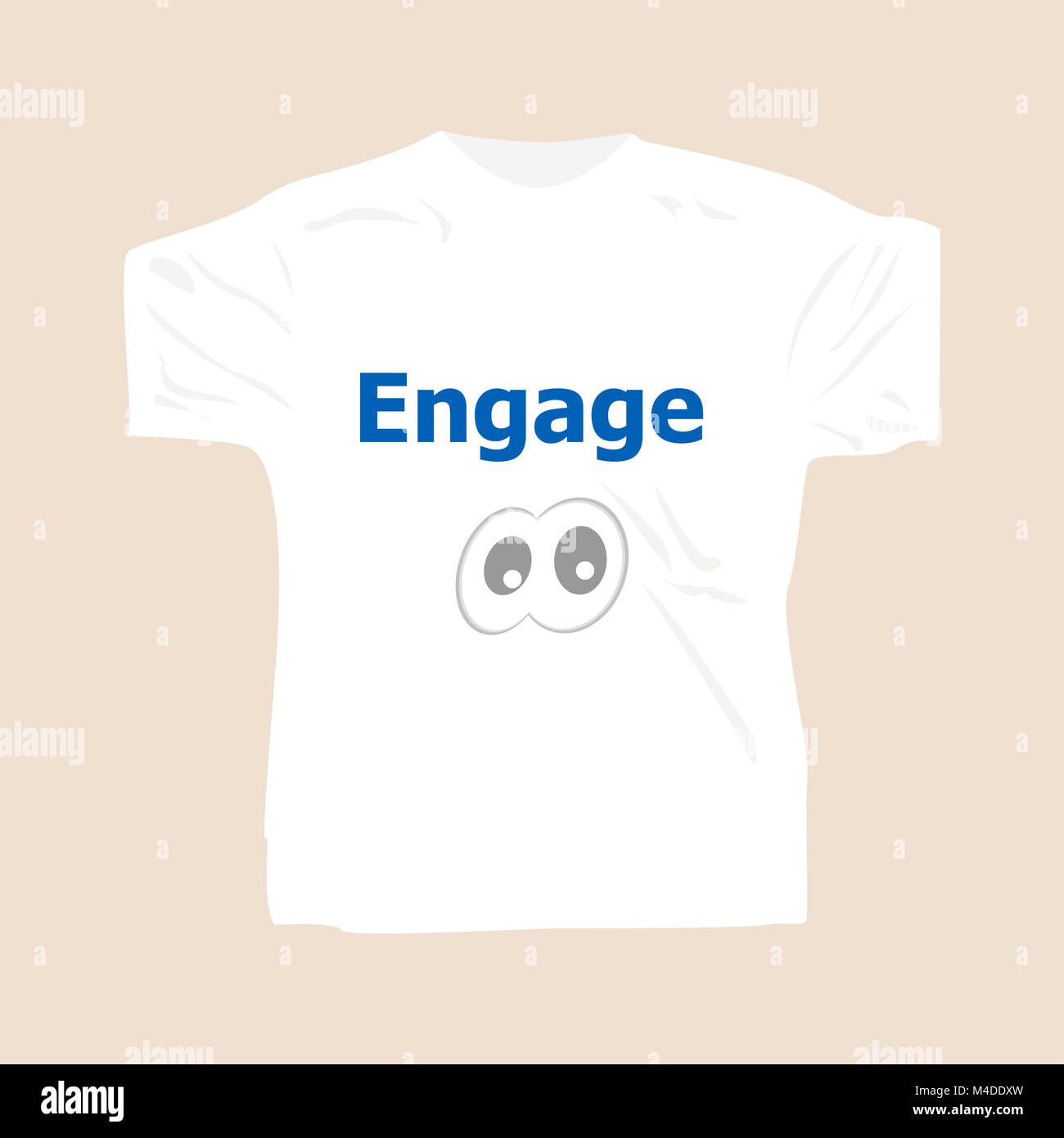 Engage . Man wearing white blank t-shirt Stock Photo