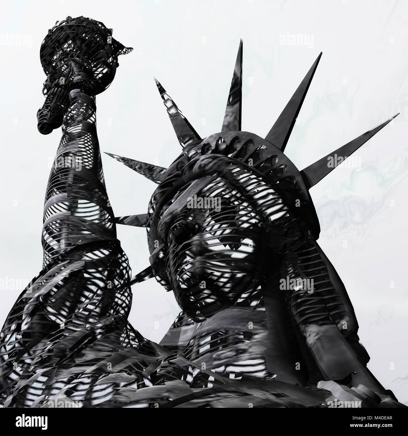 3D Rendering, 3D Illustration of the Statue of Liberty Stock Photo