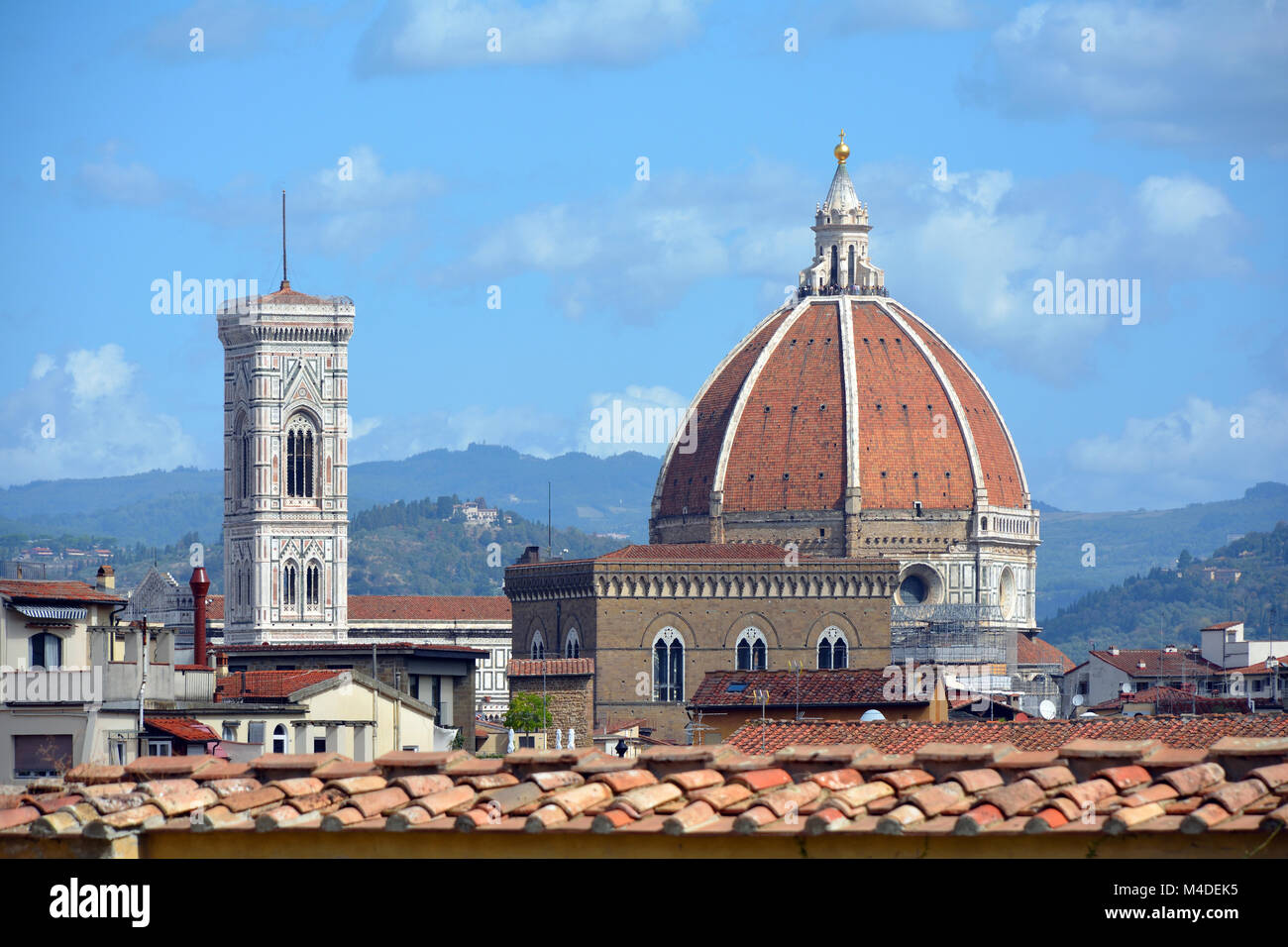 View of the dome of the Cathedral of Santa Maria del Fiore with Giotto ...