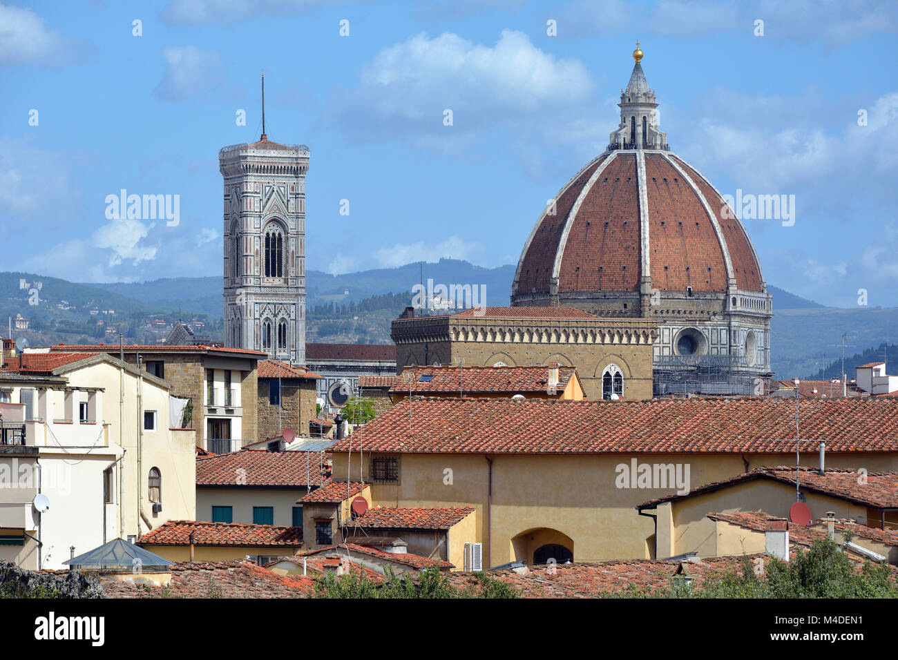 View of the dome of the Cathedral of Santa Maria del Fiore with Giotto ...