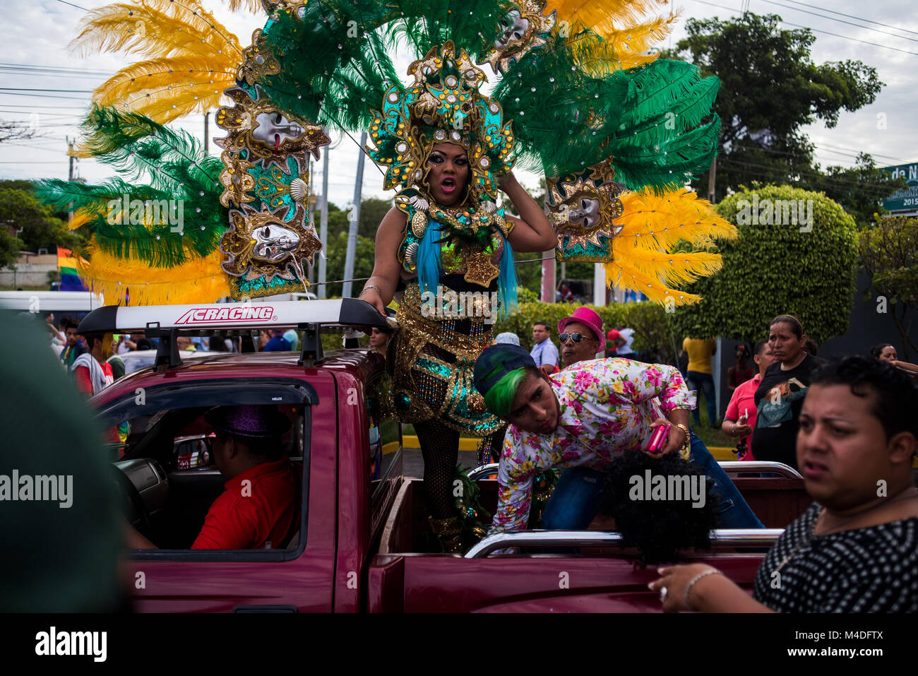 A gay pride parade through the center of Managua, Nicaragua. Stock Photo