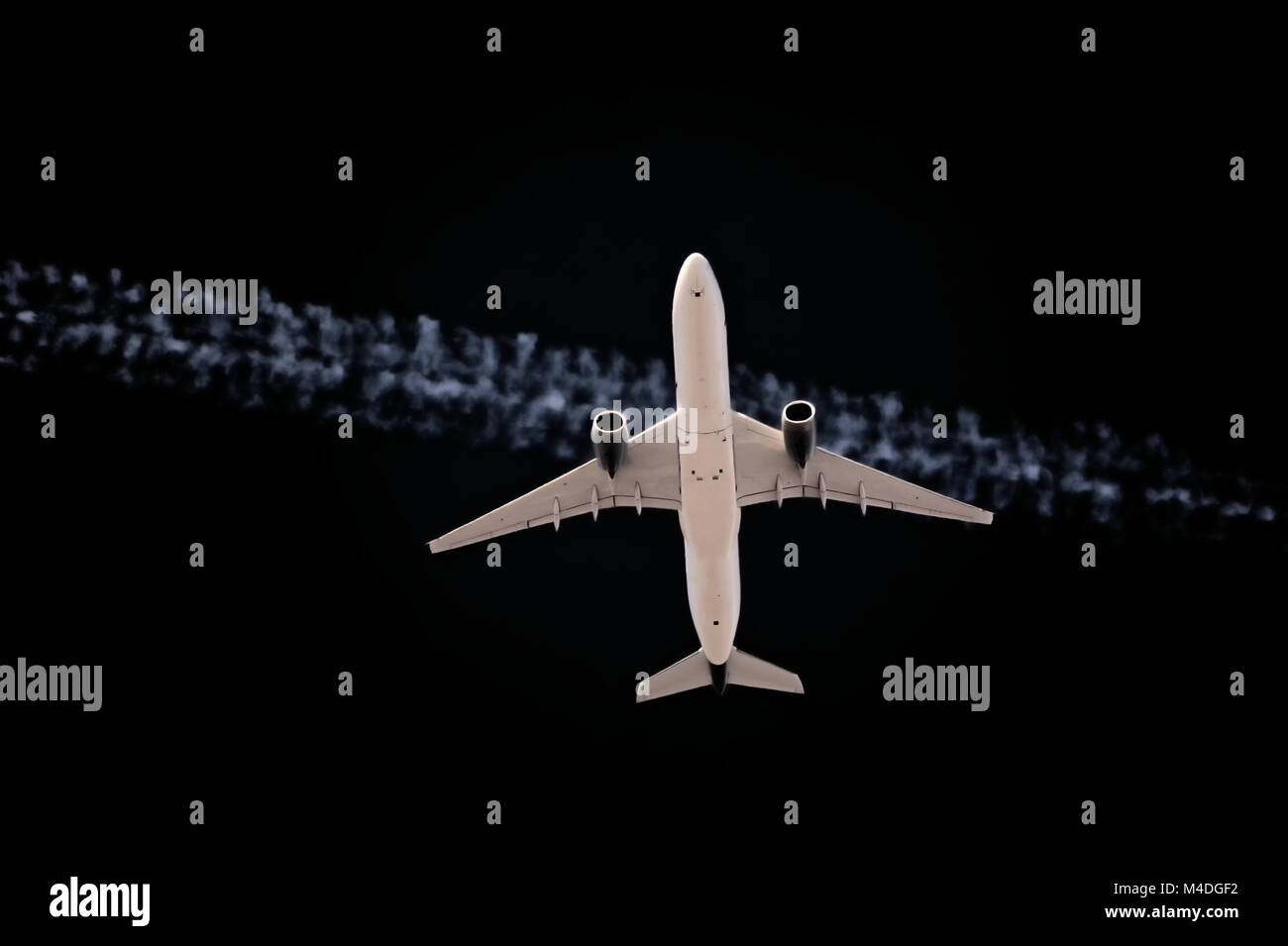 Starting aircraft at night Stock Photo