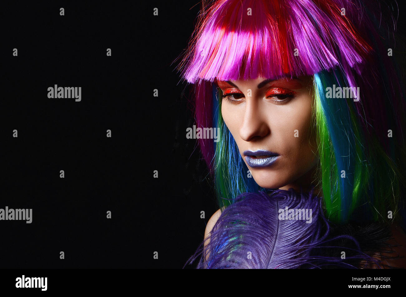 Purple Dyed Hair Stock Photos Purple Dyed Hair Stock Images Alamy