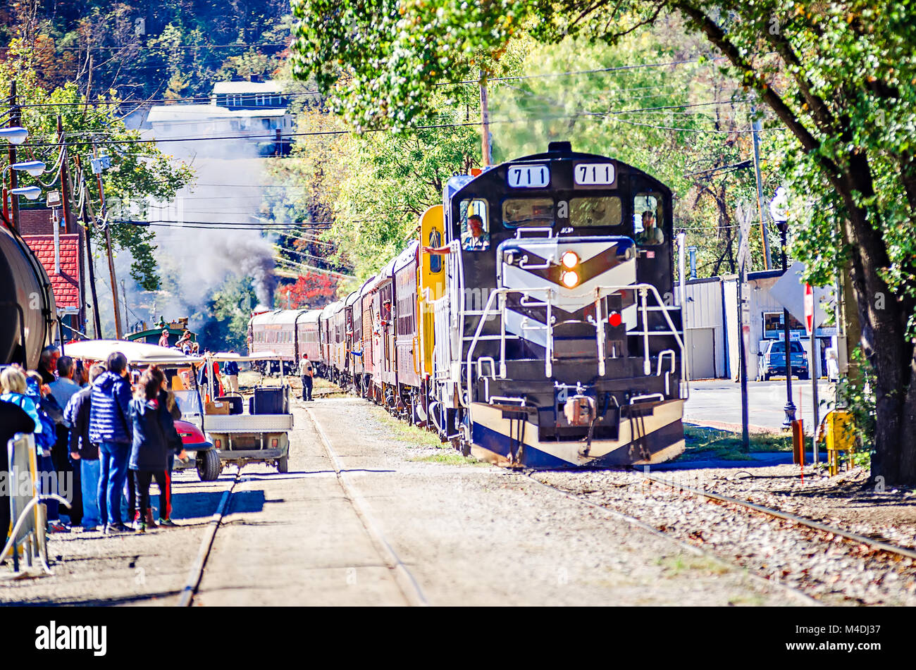 Train passenger car of great smoky mountains railroad Stock Photo Alamy