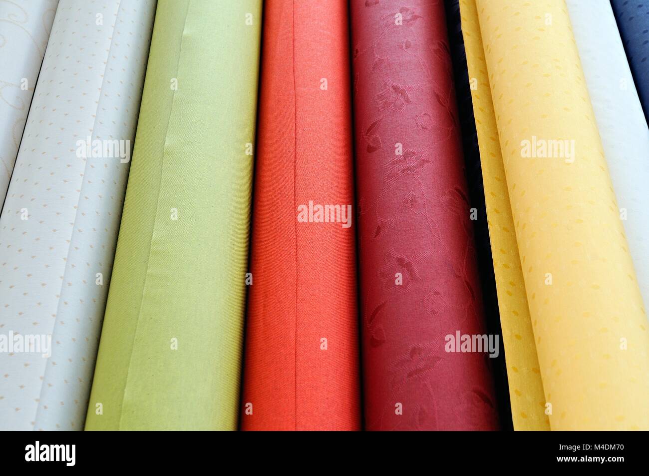 Wax tablecloth rolls Stock Photo Alamy