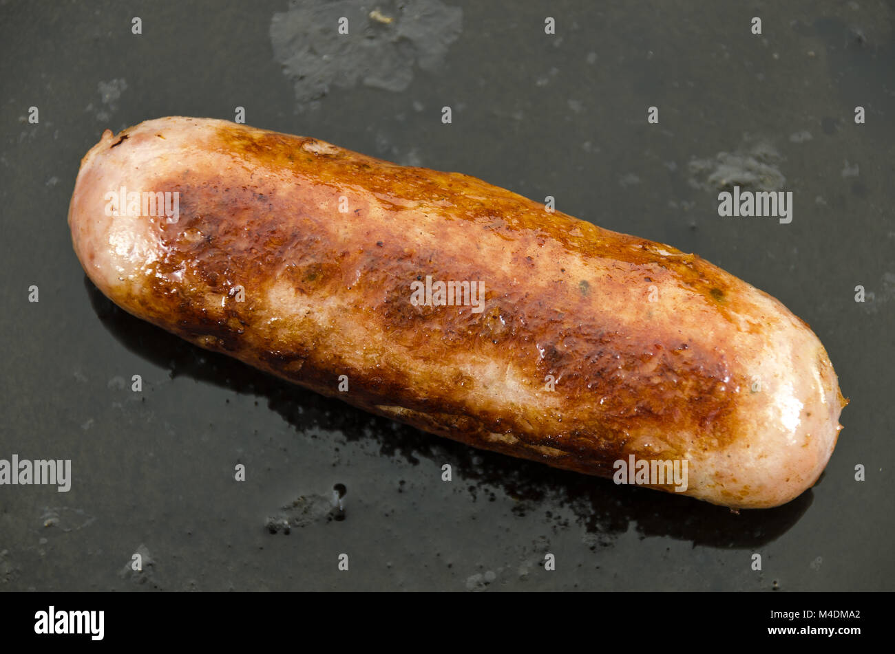 crisp fried bratwurst Stock Photo