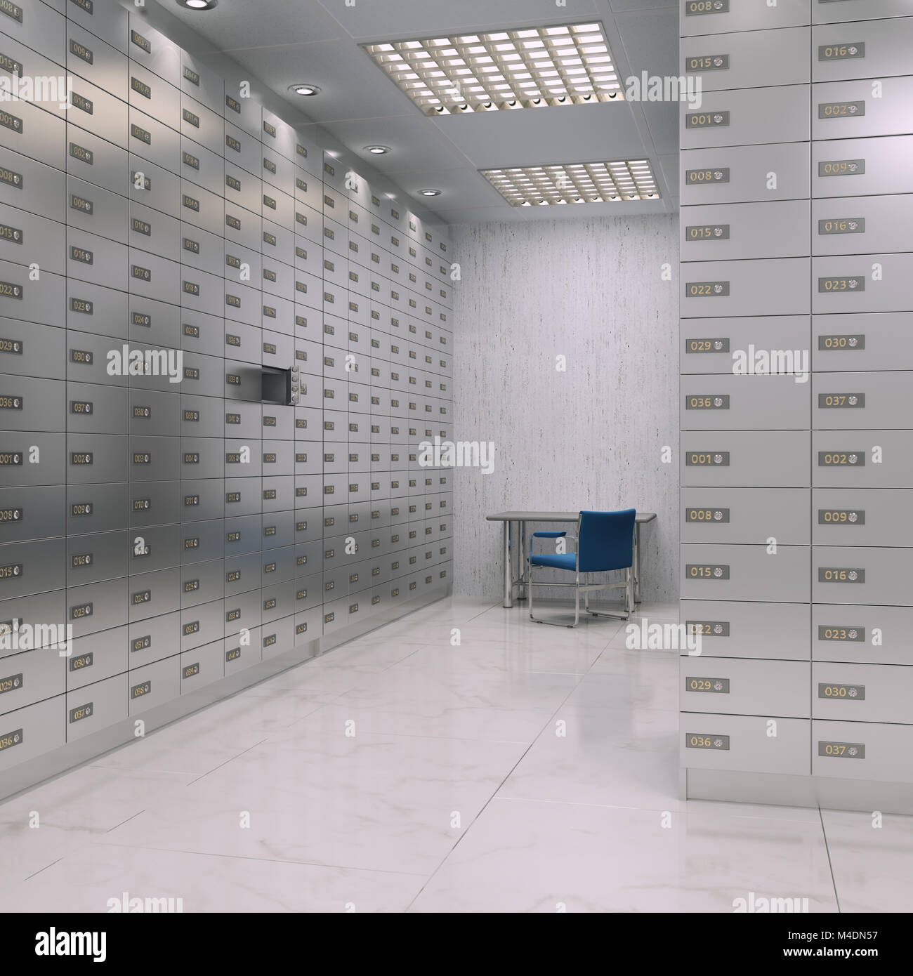 3D rendering safe deposit boxes Stock Photo