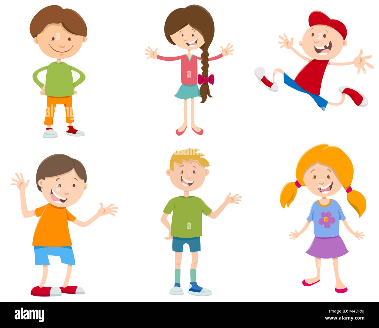 cartoon set of children Stock Photo - Alamy