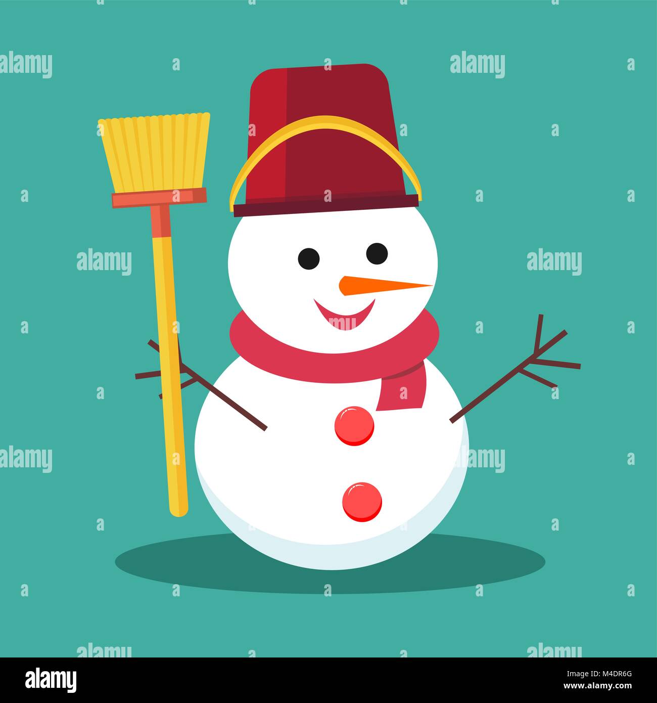 Snowman vector illustration on background Stock Vector Image & Art - Alamy
