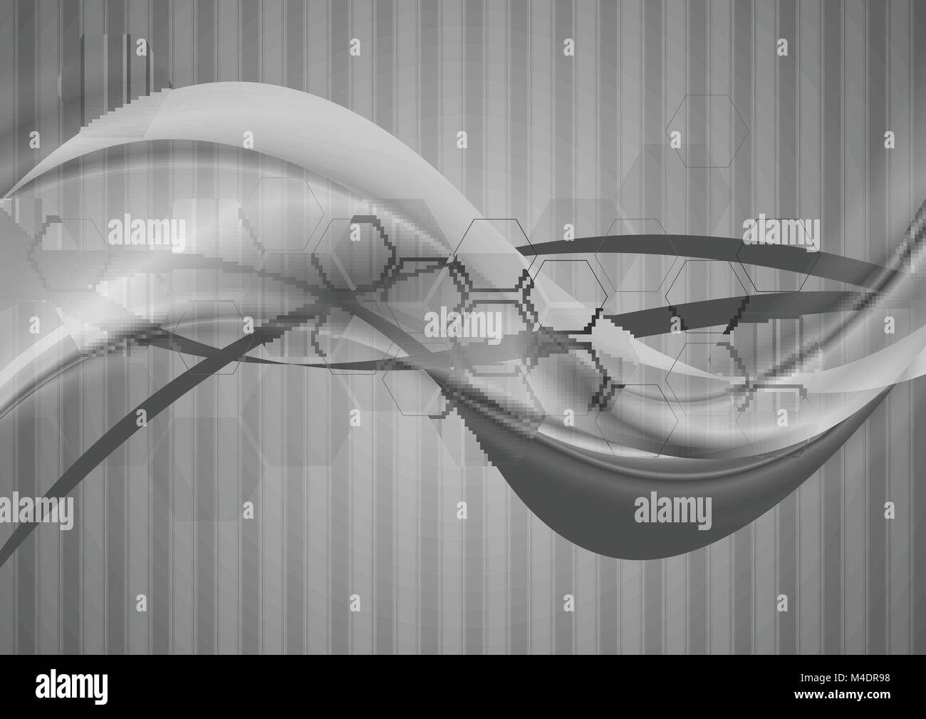 Grey abstract tech wavy background. Vector design Stock Vector Image ...