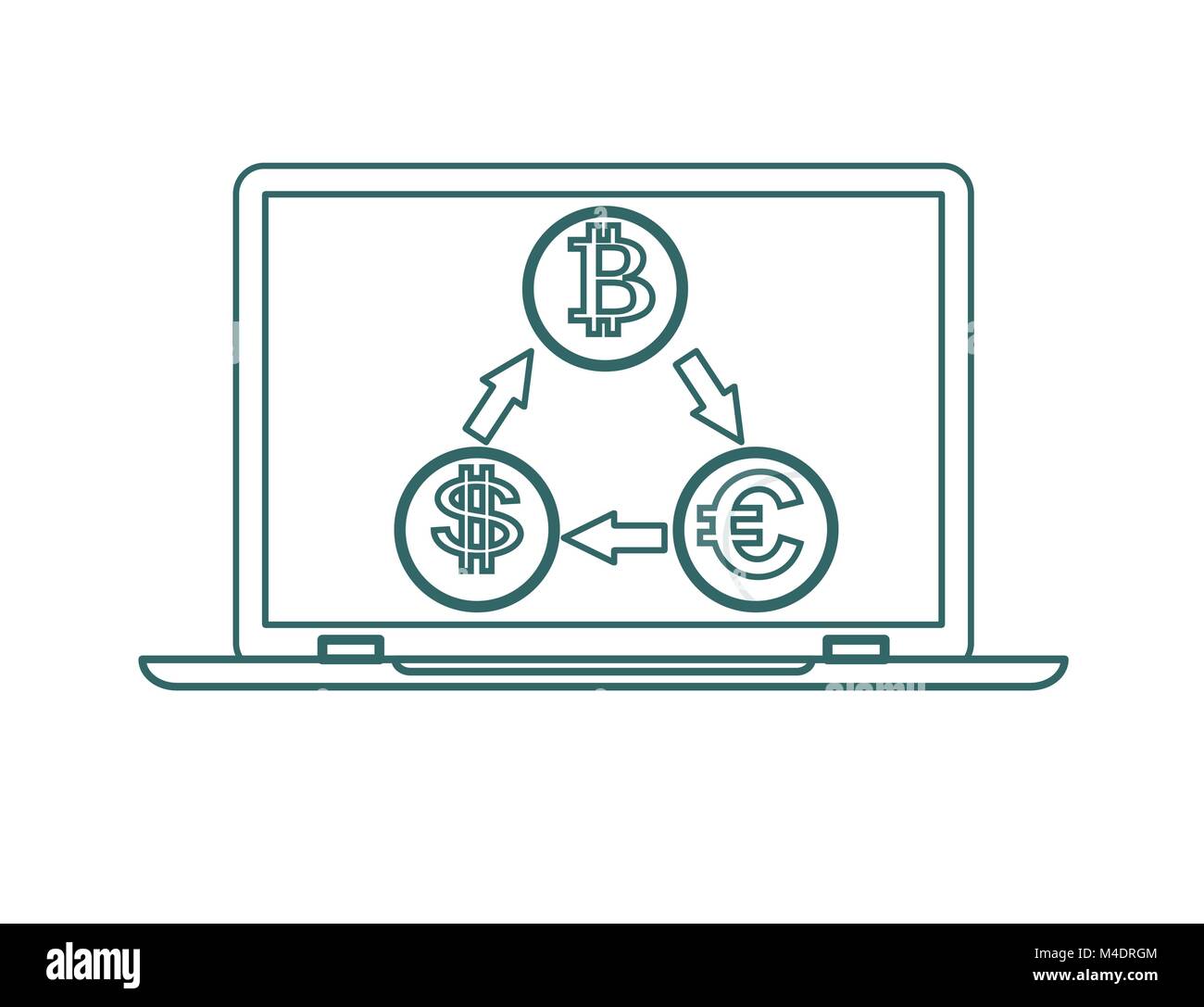 Exchange rates icon outline hi-res stock photography and images - Alamy