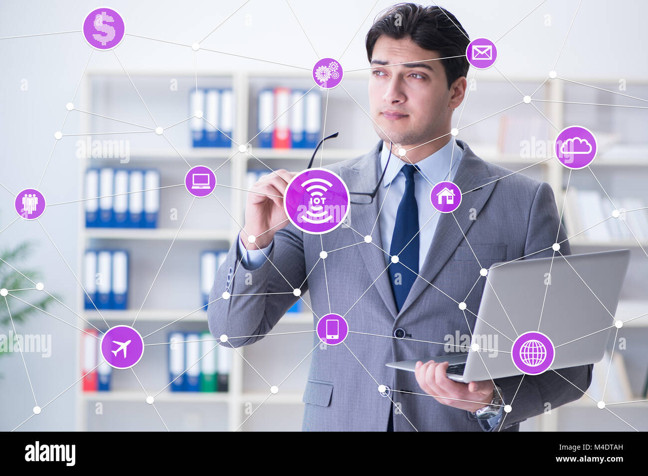 Internet of things concept with businessman Stock Photo - Alamy