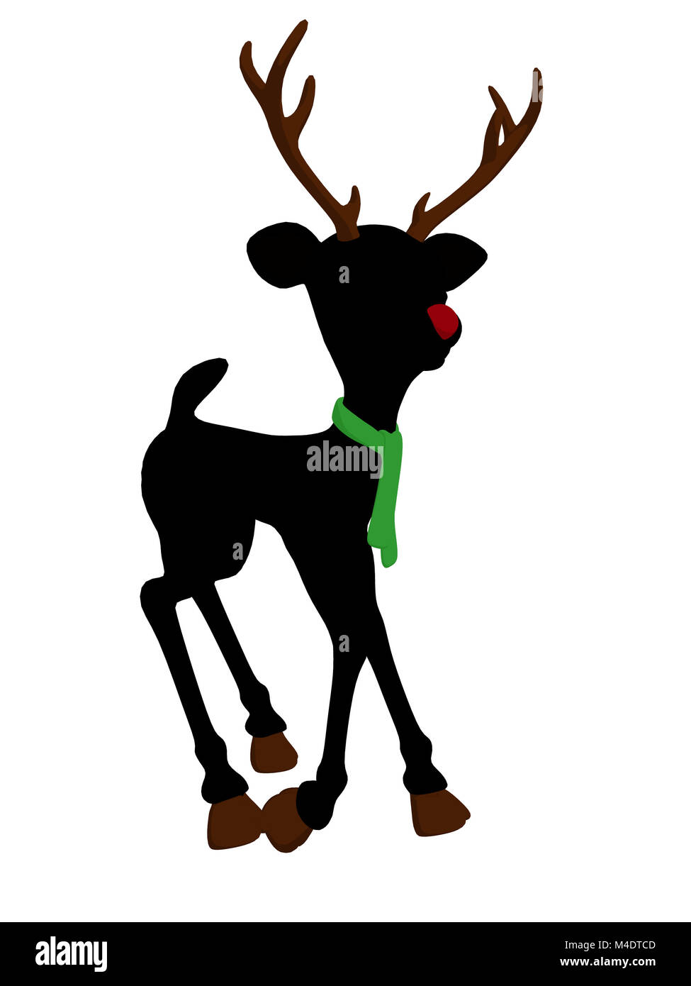 Rudolph red nosed reindeer silhouette hi-res stock photography and ...