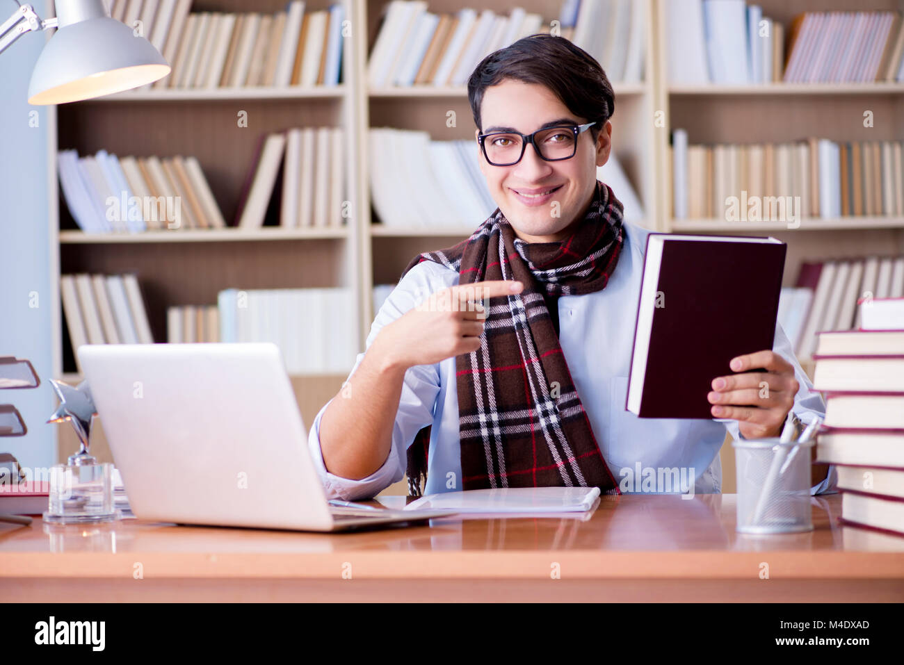 Writer In Library Professional journalist sitting in library hi-res stock photography and ...