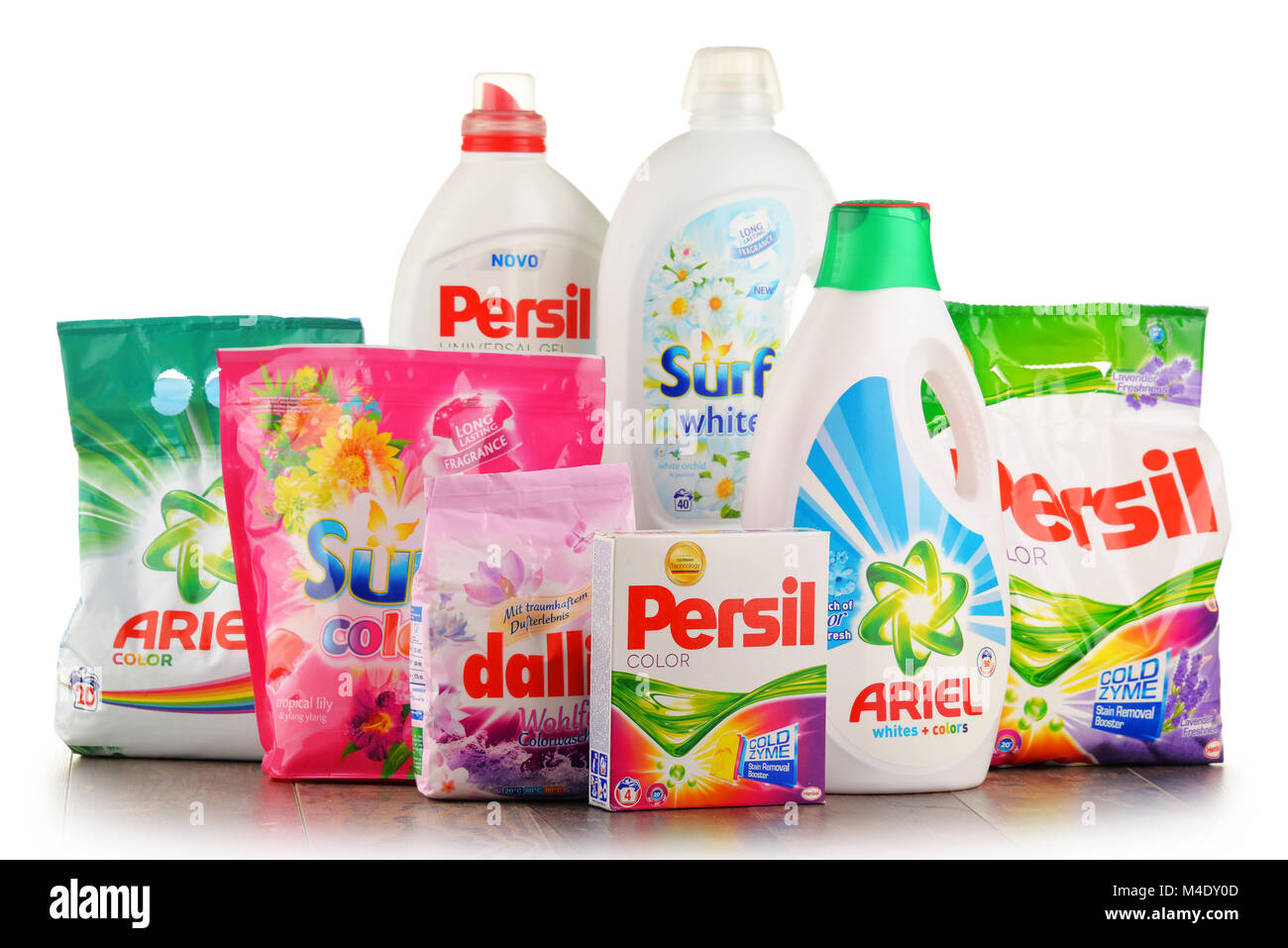Packages of global detergent brands Stock Photo Alamy