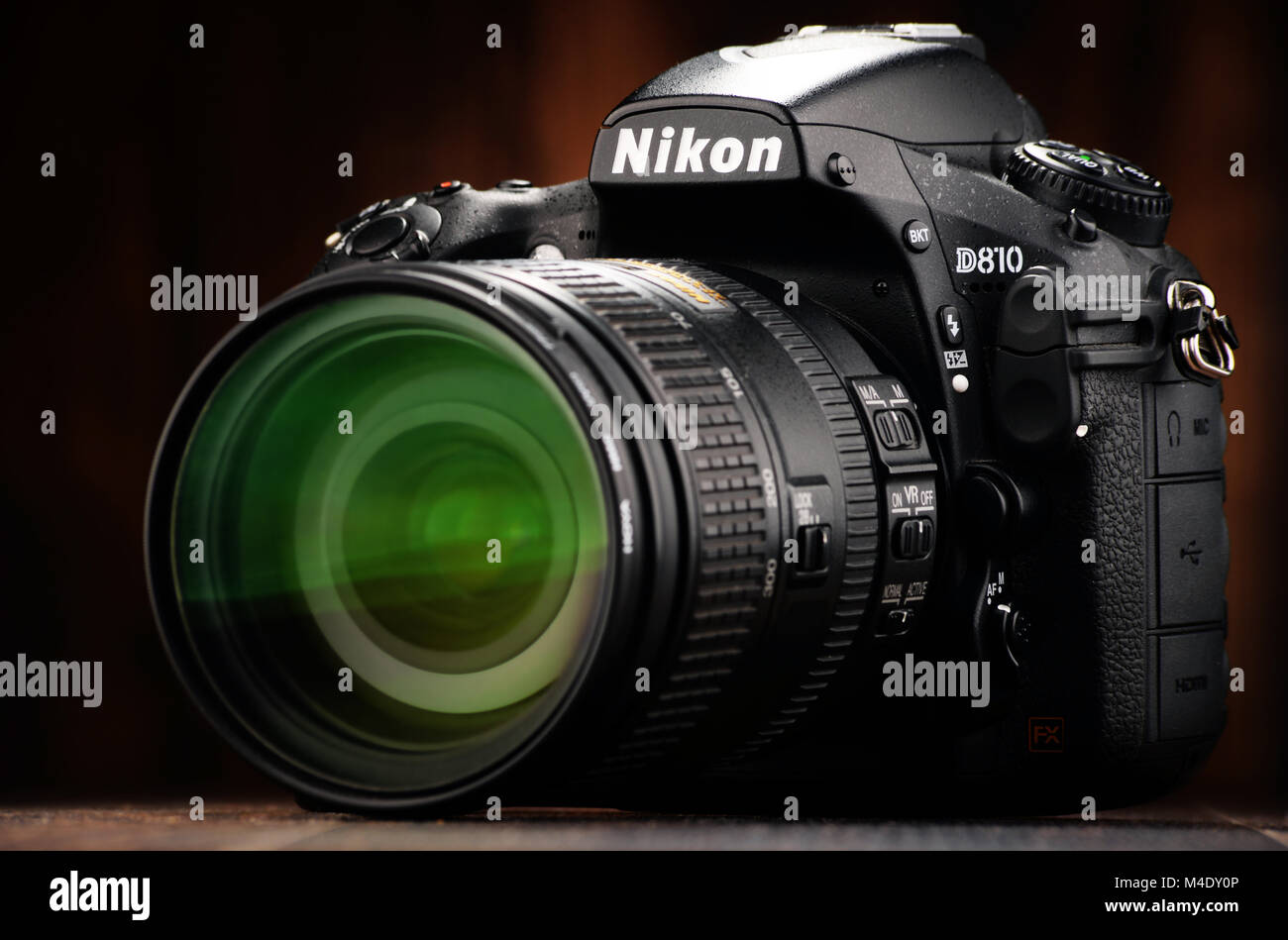 Nikon D810 camera with nikkor zoom Stock Photo