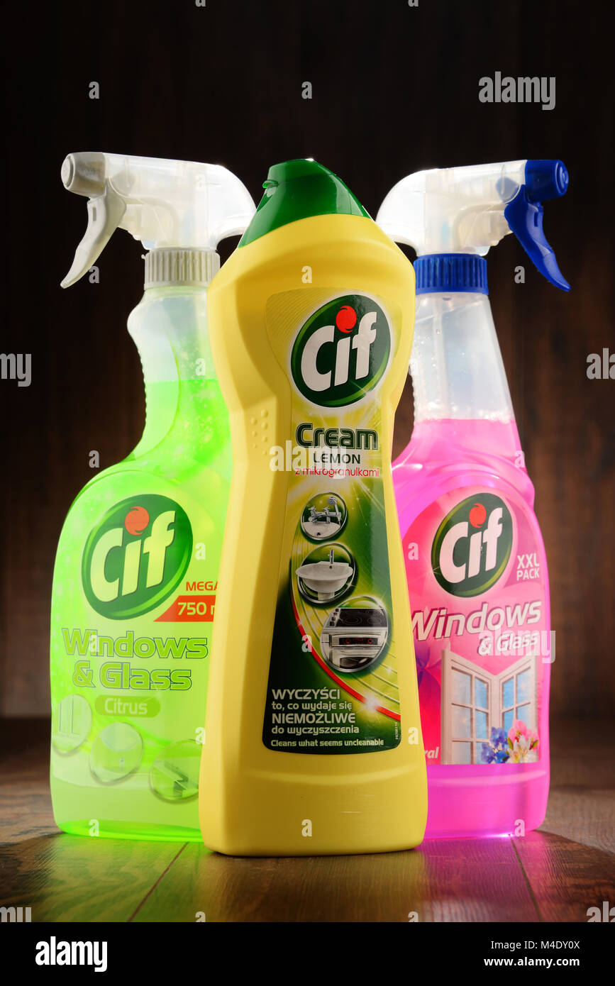 Cif Brand Of Household Cleaning Products Manufactured By Unilever Stock Photo Alamy
