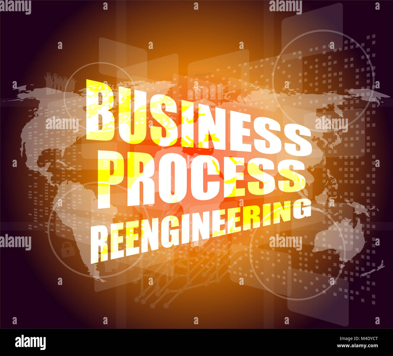 business process reengineering interface hi technology Stock Photo