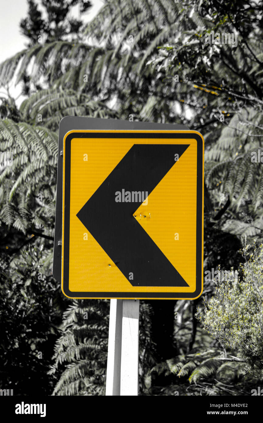 Road sign in New Zealand Stock Photo