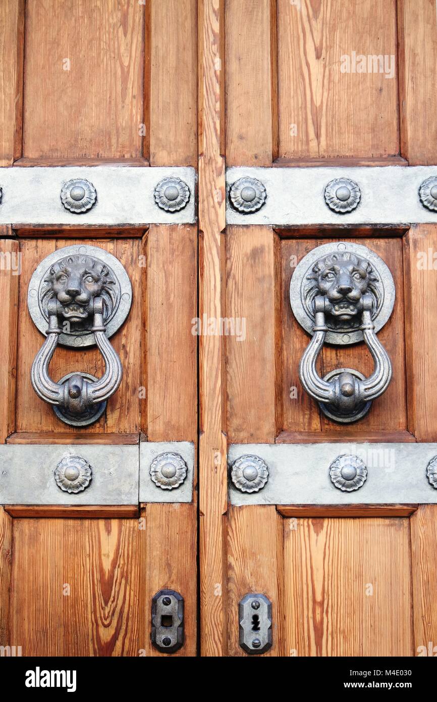 Front door with door knocker Stock Photo Alamy
