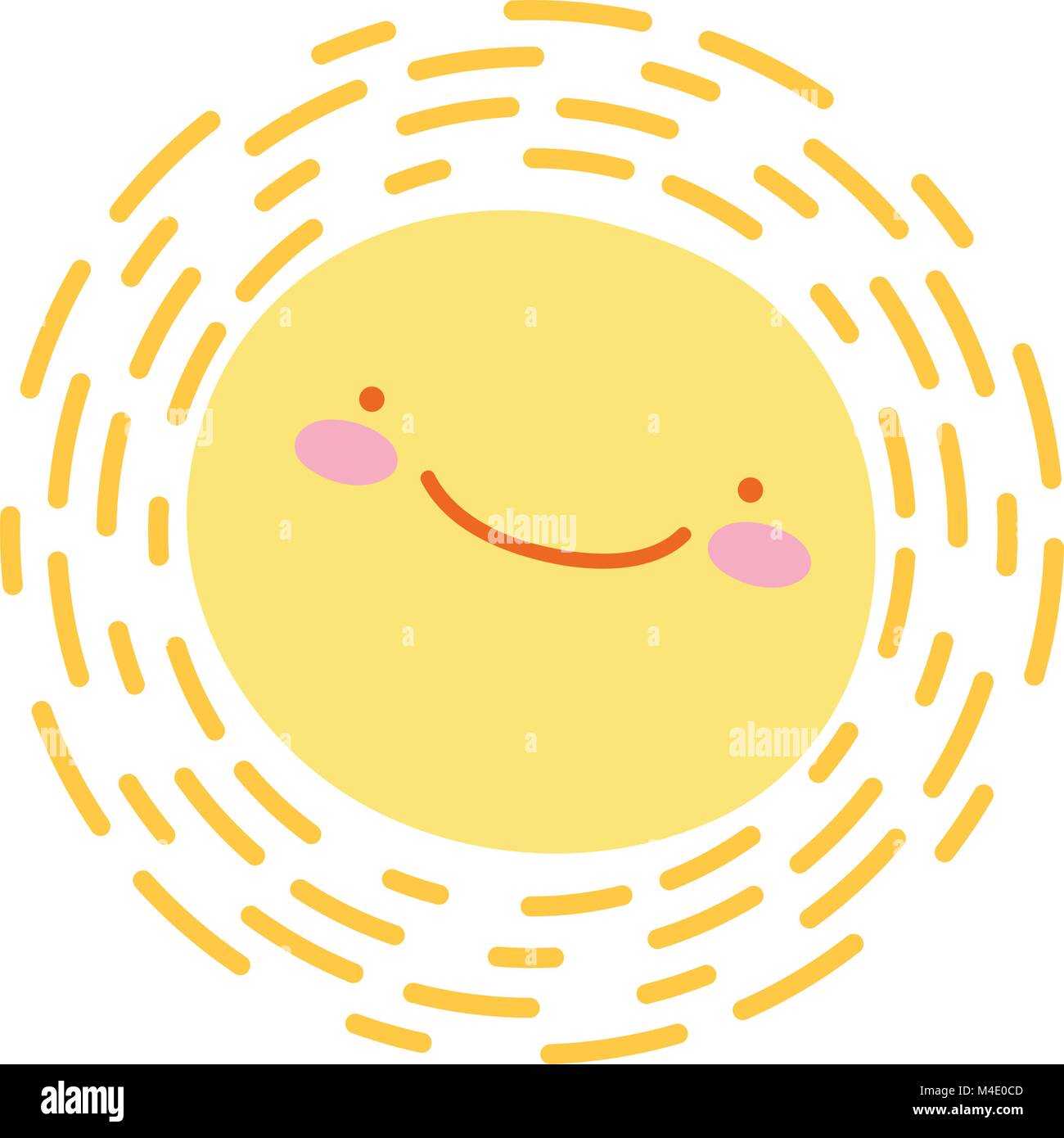 colorful nature happy sun weather kawaii Stock Vector Image & Art - Alamy