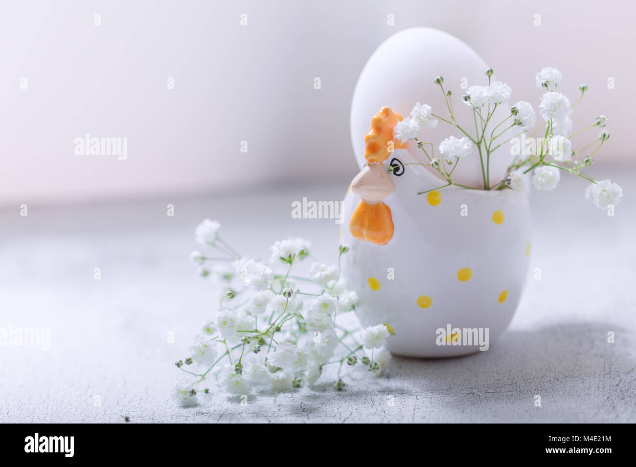 Egg with flowers on a white background. Easter Symbols Stock Photo - Alamy