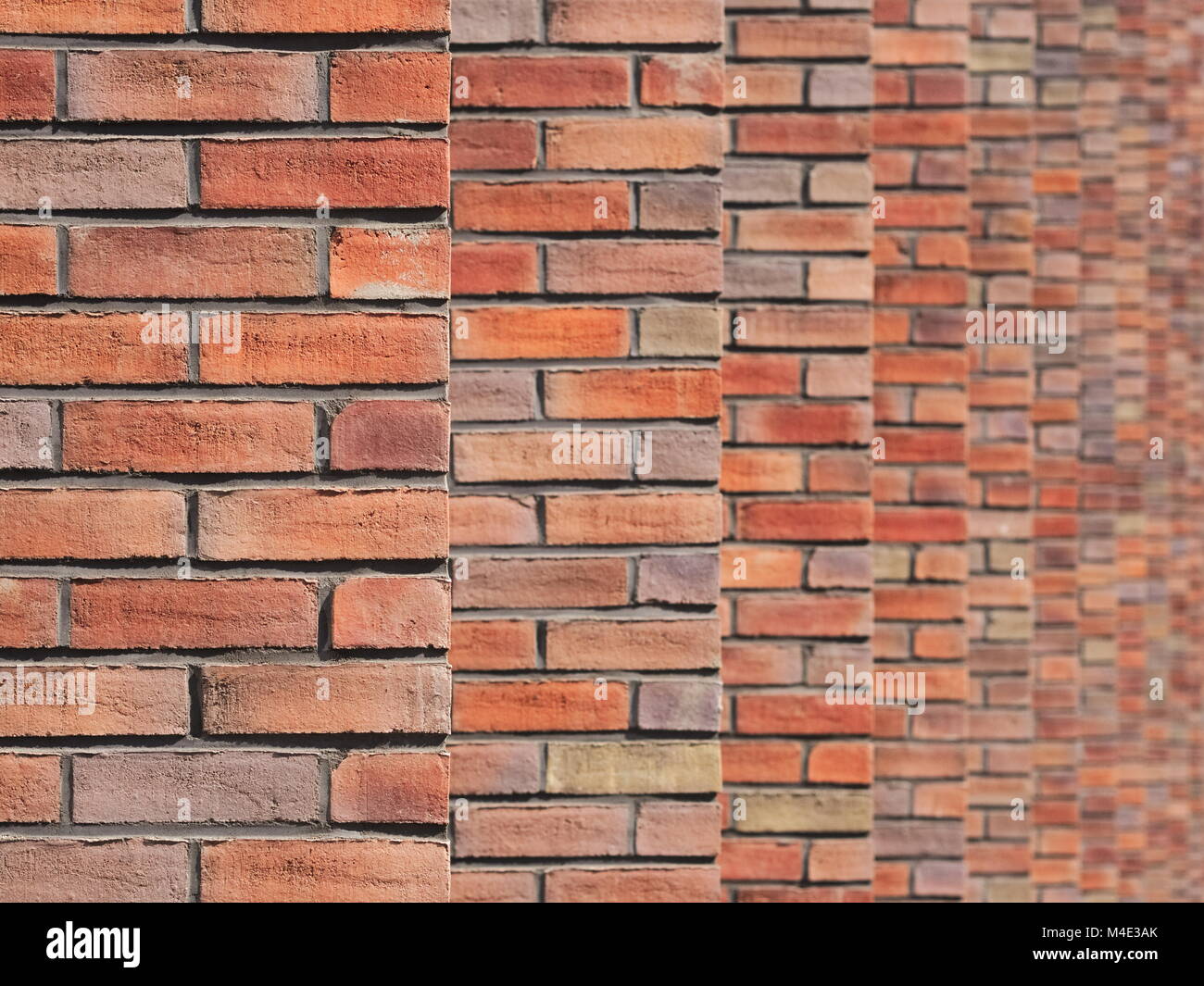 Red brick work with sharpness gradient Stock Photo