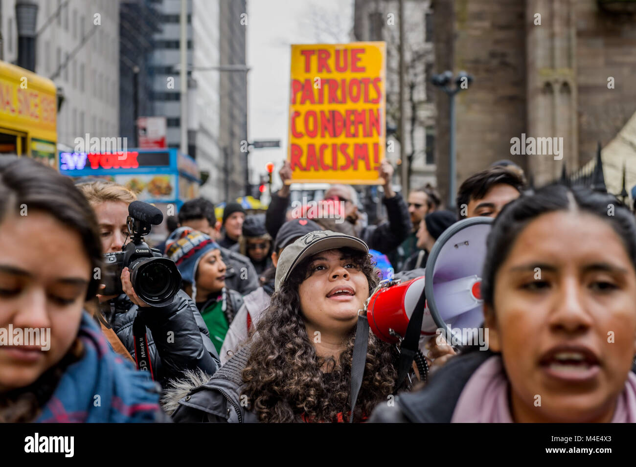Haydi, 20, undocumented immigrated to the US fro La Ceiba, Honduras in 2012 - On February 15, 2018; 11 undocumented youth and allies began The Walk to Stay Home, a 15-day walk from New York City's Battery Park to Washington, DC's Martin Luther King Jr. memorial. The 250-mile journey has been organized by the Seed Project with the support of the #OurDream Campaign to draw attention to the need for a clean Dream Act that not only grants permanent protection for undocumented youth but does not harm 11 million undocumented people living and working in the United States. (Photo by Erik McGregor / Stock Photo