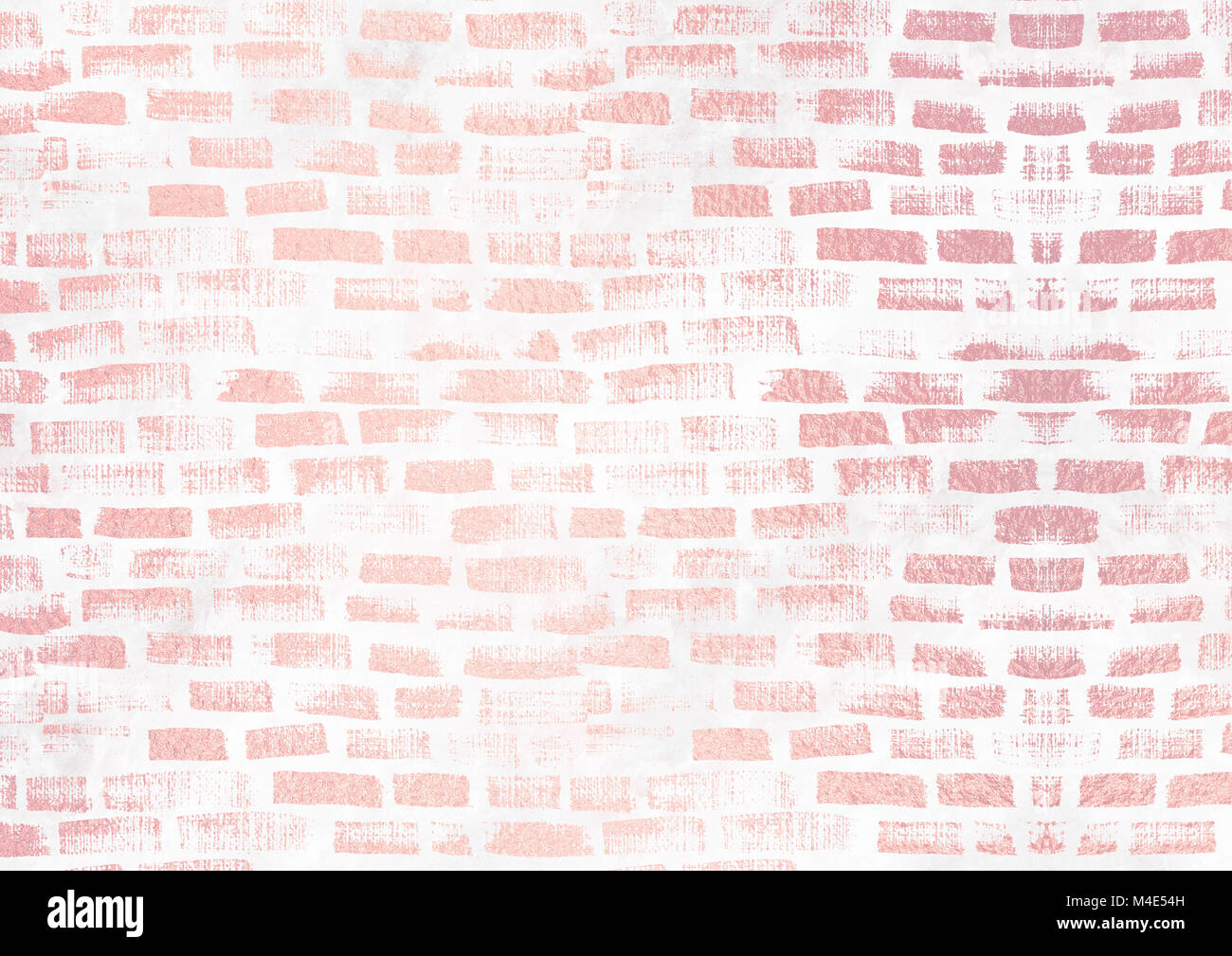 The horizontal pastel gradient pink brick wall textured background Stock Photo