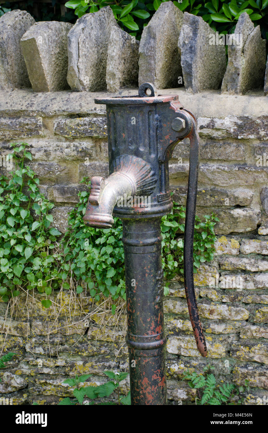 Antique iron  English water pump Stock Photo