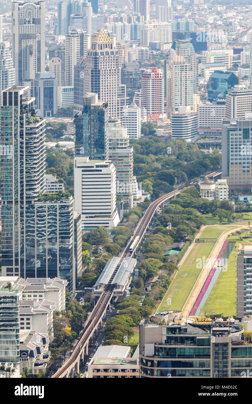 Aerial view downtown bangkok air hires