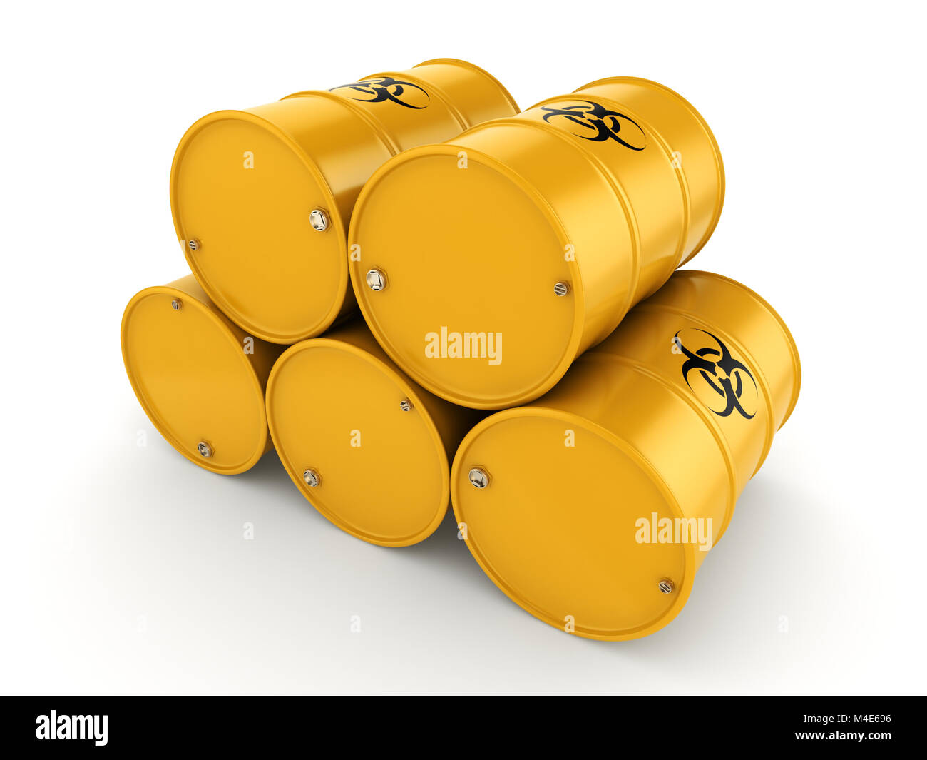 3D rendering biohazard barrels Stock Photo - Alamy