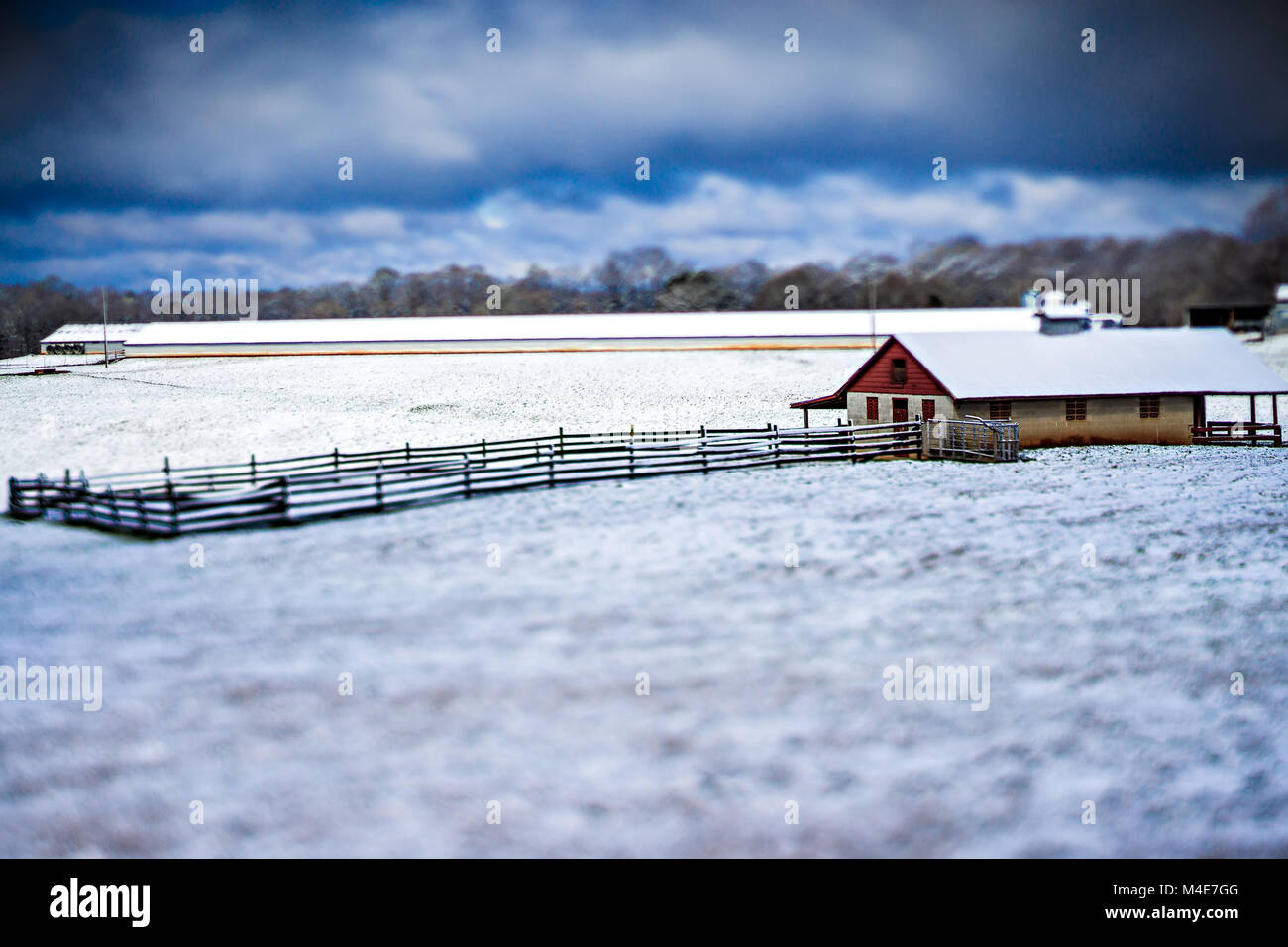 Winter Scenes At Farm Land In Southern Country Stock Photo Alamy