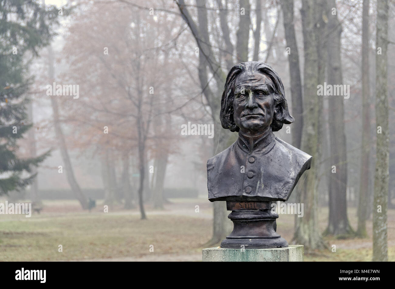 bust of the composer Franz Liszt Stock Photo
