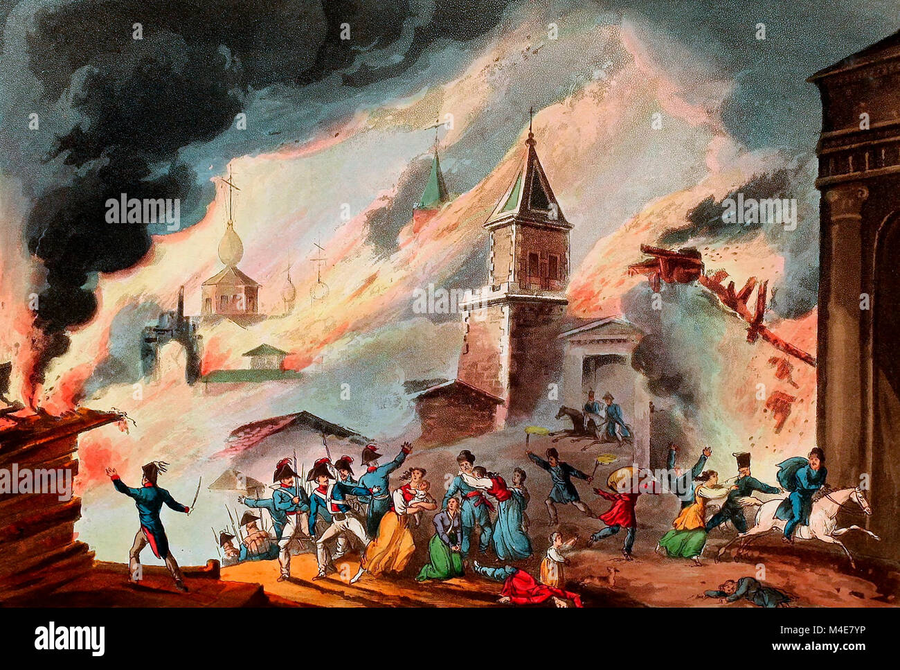 Burning of Moscow, September 1812 Stock Photo
