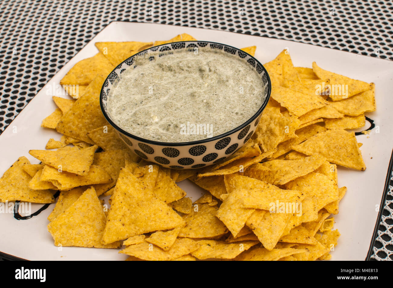 Tortilla chips and dip Stock Photo Alamy