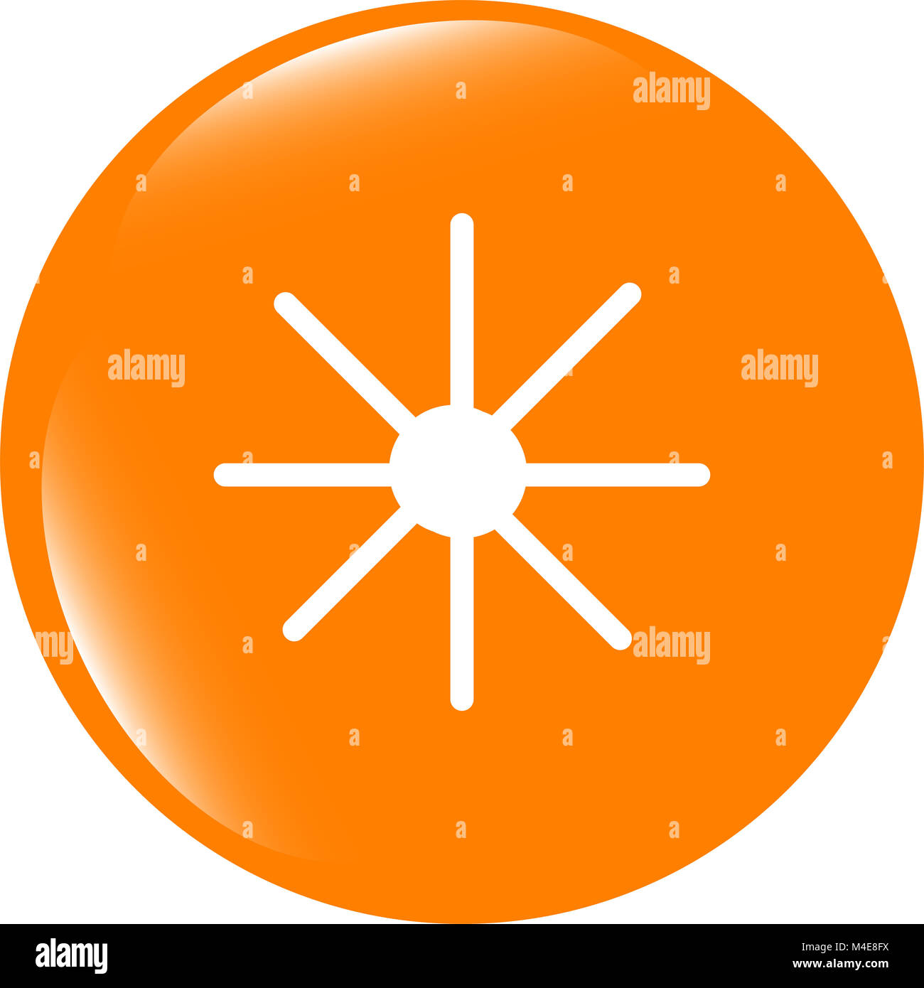 Sun icon on round button collection original illustration Stock Photo