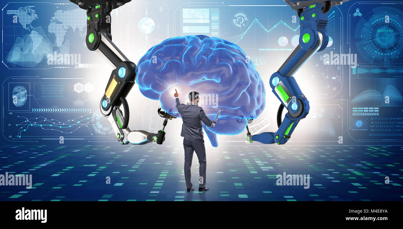 Artificial intelligence concept with businessman Stock Photo - Alamy