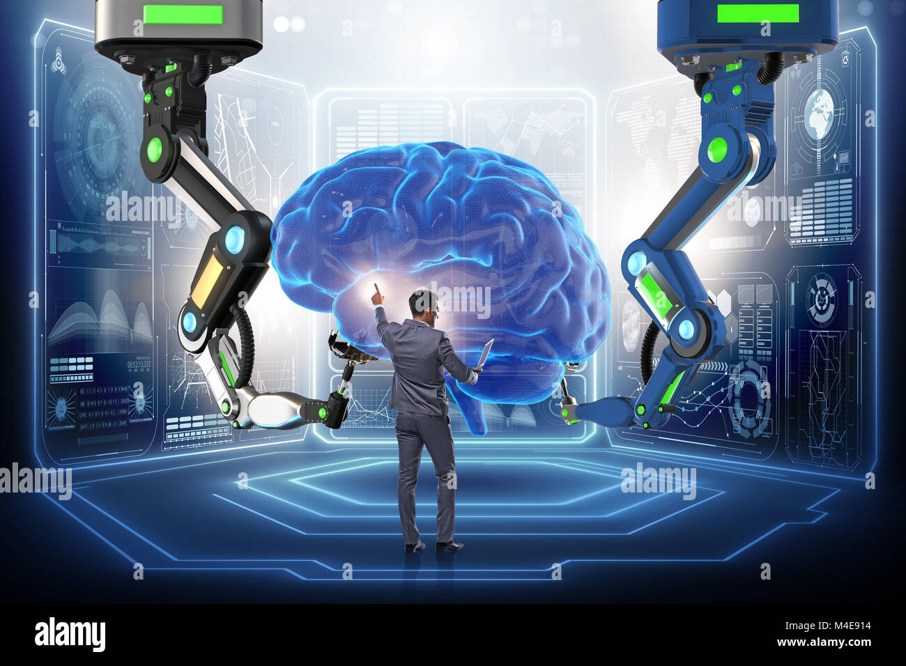 Artificial intelligence concept with businessman Stock Photo - Alamy