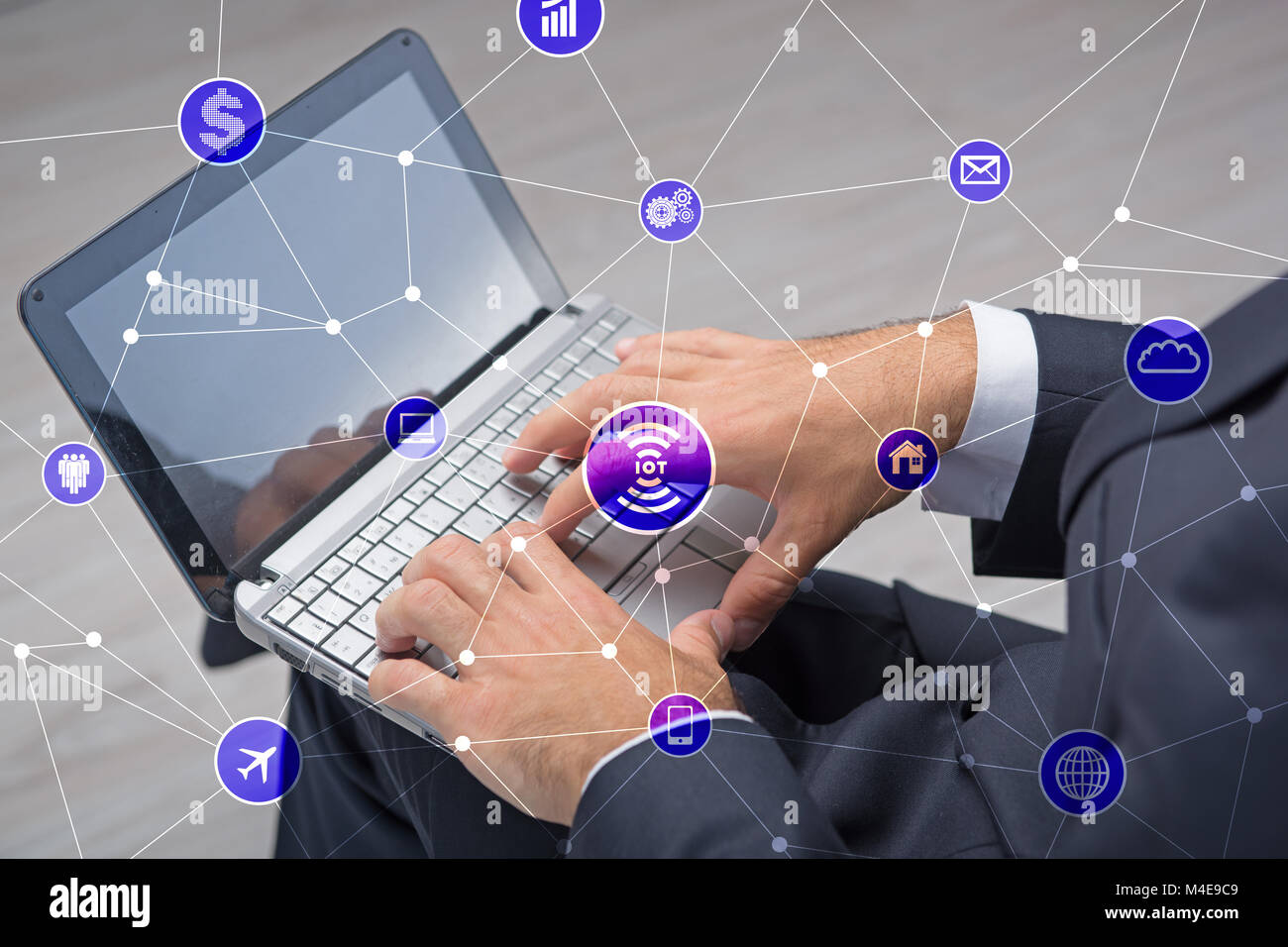Internet of things concept with businessman Stock Photo - Alamy
