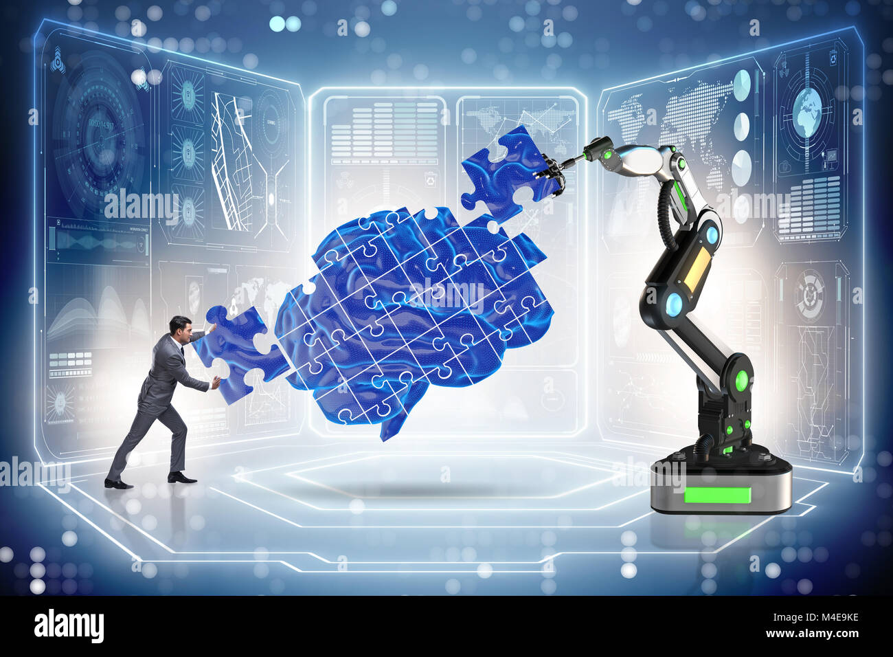 Artificial intelligence concept with businessman Stock Photo - Alamy