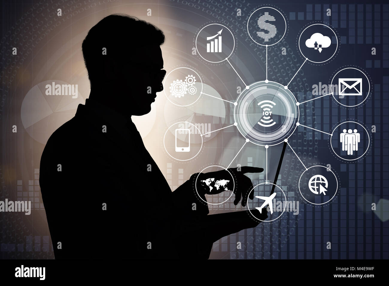 Internet of things concept with businessman Stock Photo - Alamy