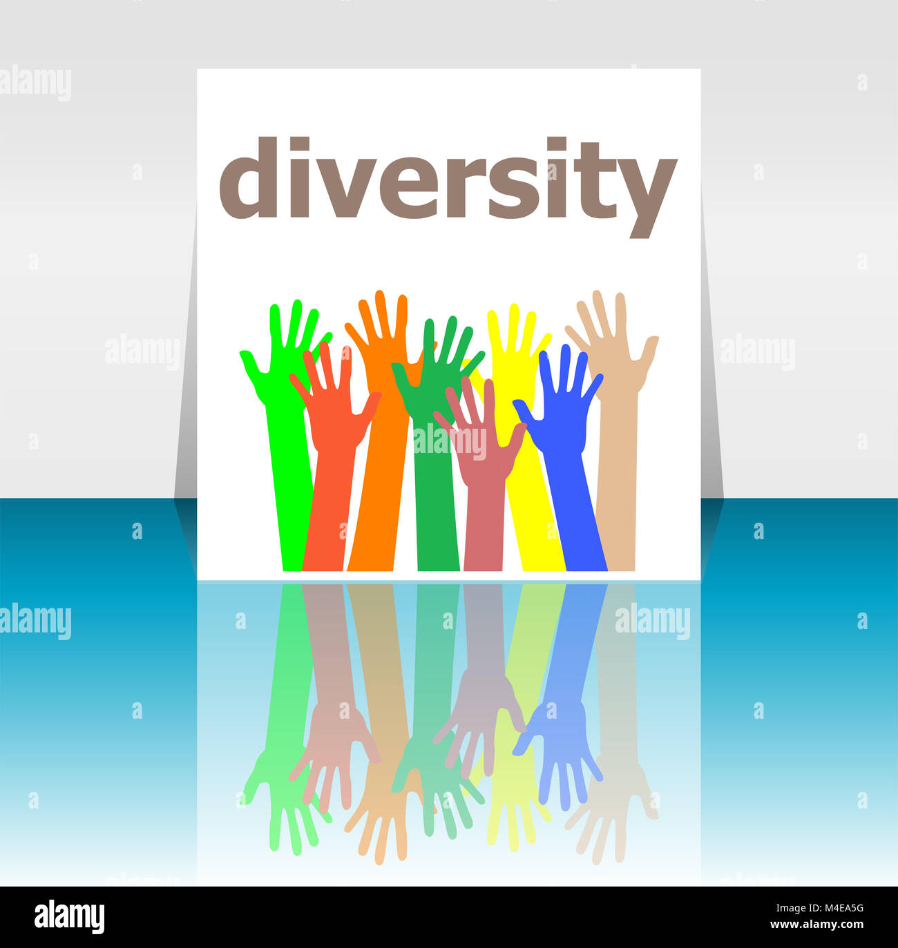 Text Diversity. Business concept . Human hands silhouettes Stock Photo