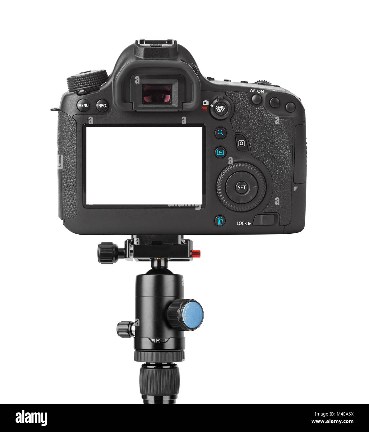 Camera on tripod Stock Photo Alamy