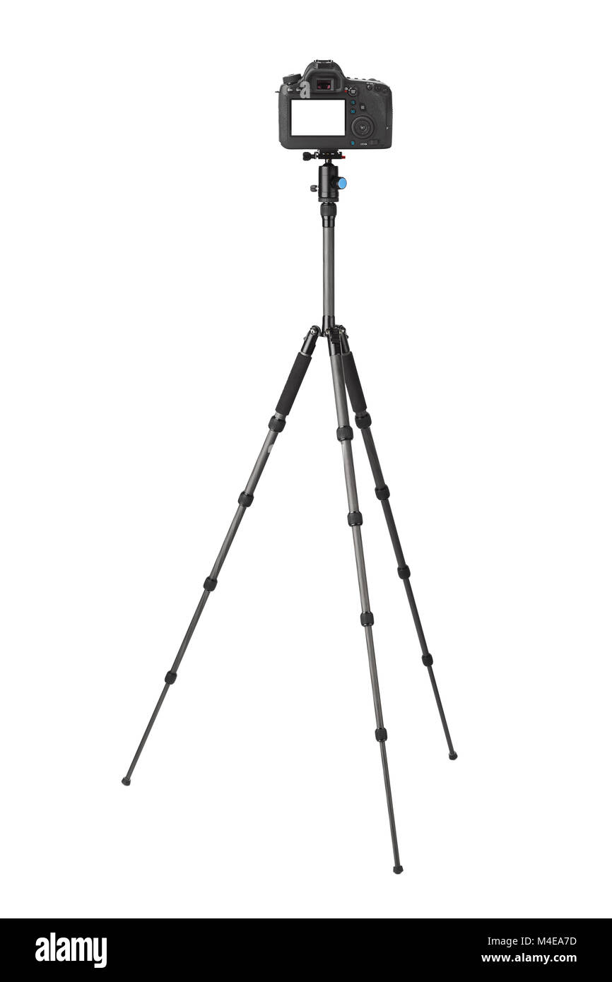 Camera on tripod Stock Photo Alamy