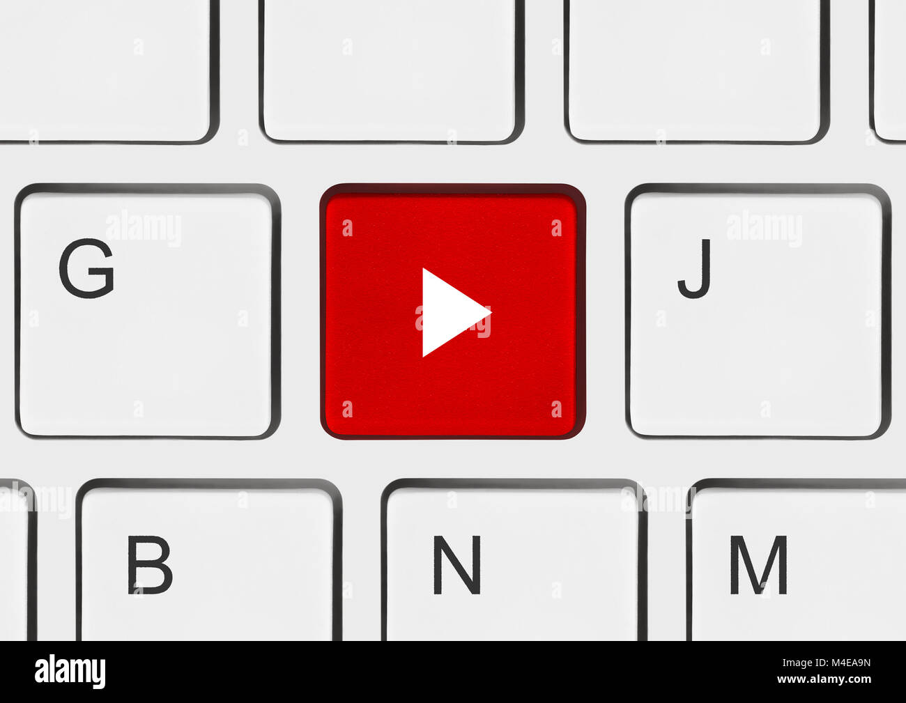 Computer keyboard with Play key Stock Photo