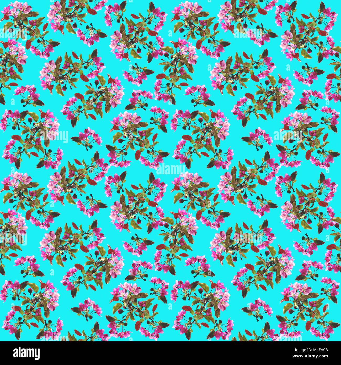 Floral seamless pattern - spring background Stock Photo