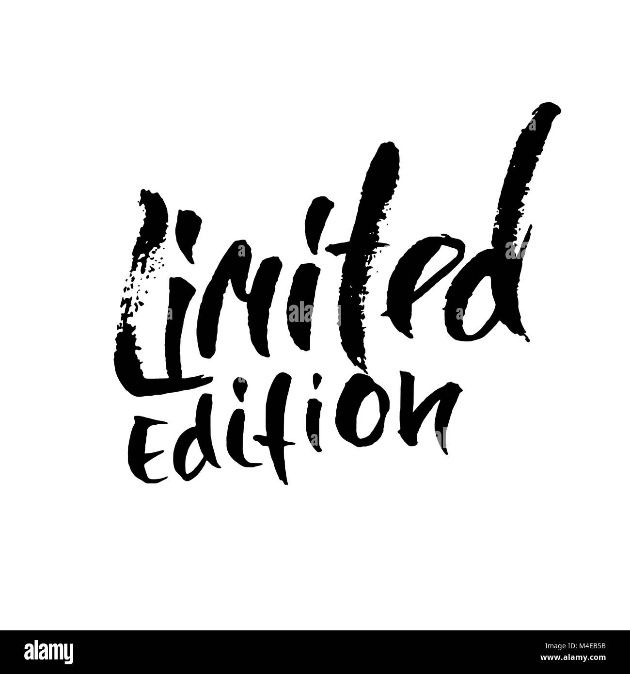 Limited edition. Ink handwritten lettering. Modern dry brush