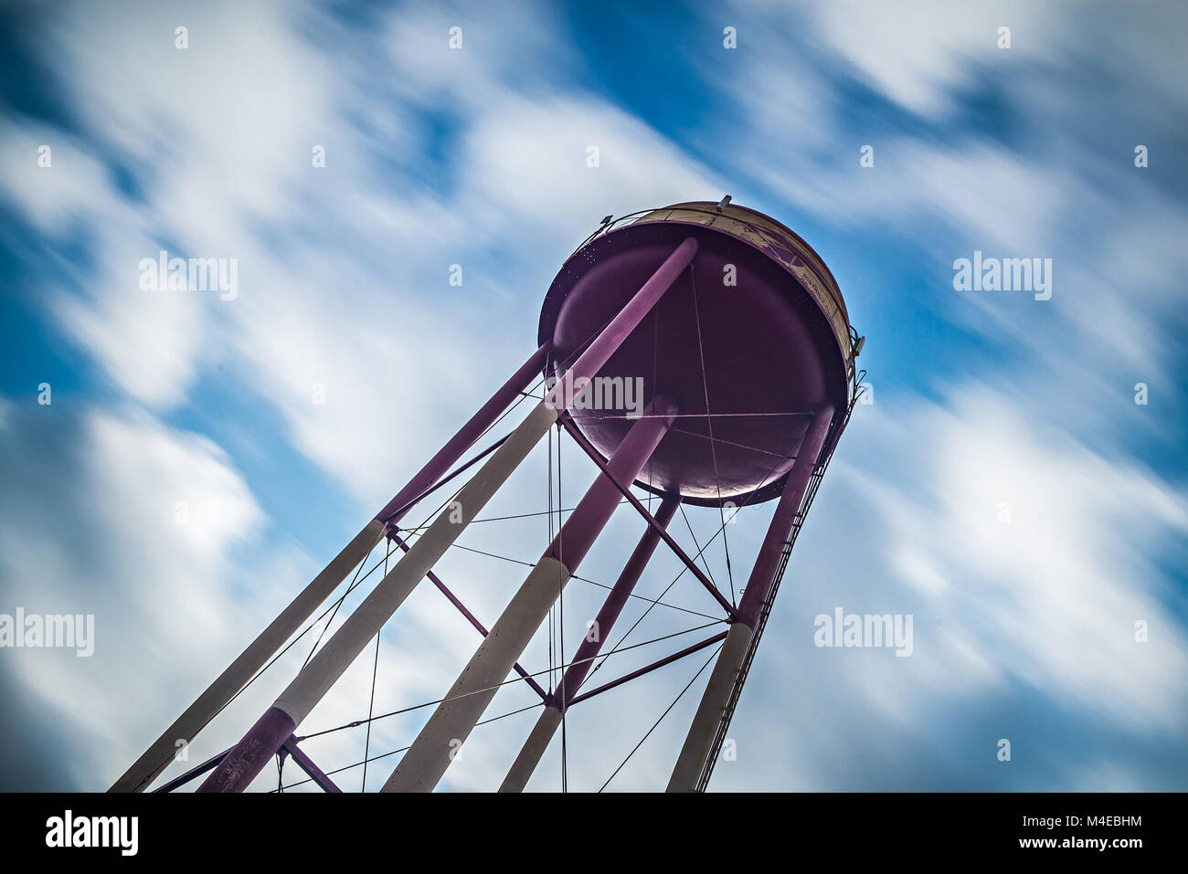 long exposure sky and clouds with water tower Stock Photo - Alamy